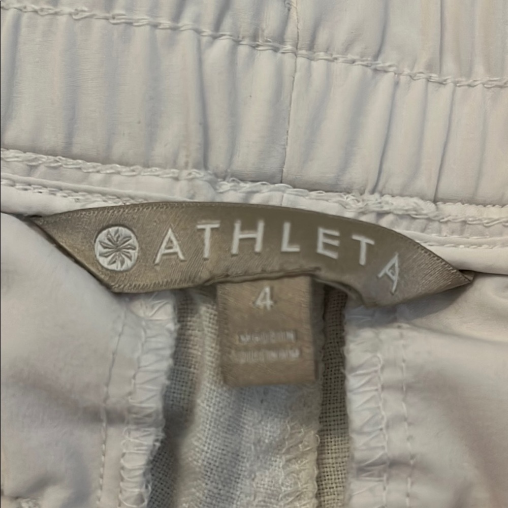 Athleta White Women's Athletic Shorts Drawstring waist Size 4 - Picture 2 of 7